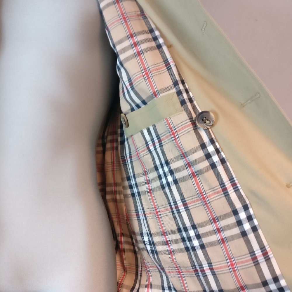 XDouble Breasted belted Long Trench Coat, Made in Poland,Pocket Nova Check Lined - Picture 11 of 15